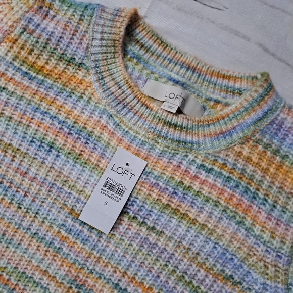 LOFT Petite Rainbow Spacedye Sweater Dress Size Small - Picture 2 of 11